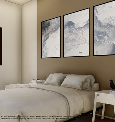 a bedroom with a bed and a chair