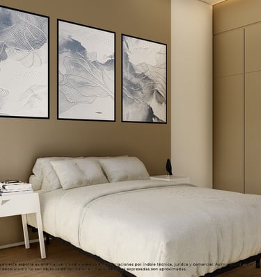 a bedroom with a bed and a nightstand