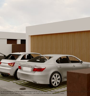 a couple of cars parked in front of a house