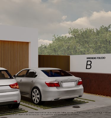 two cars parked in front of a building