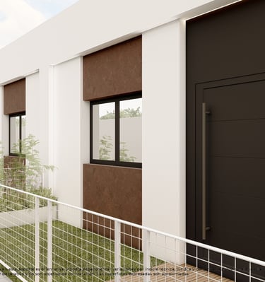 a building with a fenced in area with a fence
