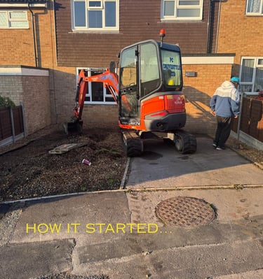 Before image of a driveway in Bedford
