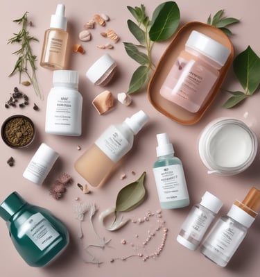 A group of friends creating their own skincare products.