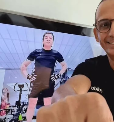 Treino online com o personal trainer em braga e o aluno no Brasil