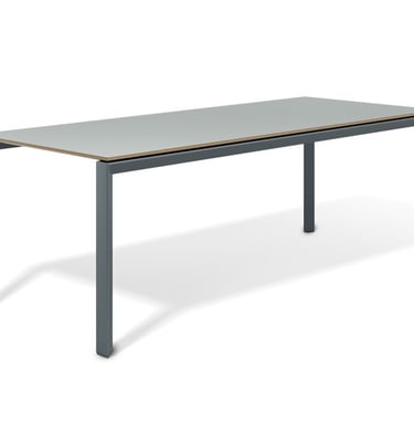 Bapsule :  a Metal table with a Sheet top and a table top with a table top