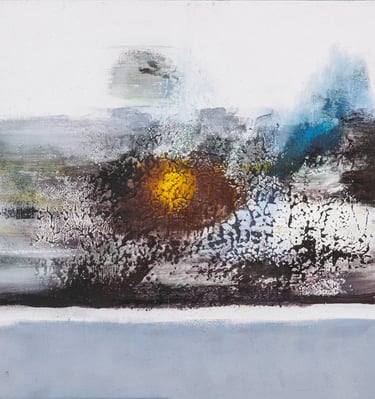 Landscape series/ Sunspot below/200euro/2024/ 40x40/Acryl painting, mixed media 