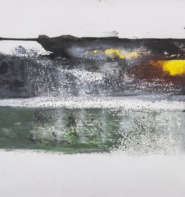 Landscape series/Sunspot above/ 200euro/2024/ 40x40/Acryl painting, mixed media