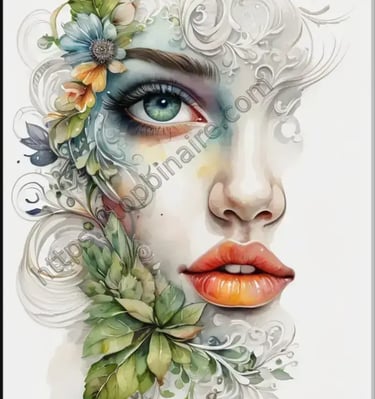 a woman with a flower crown and a flower crown