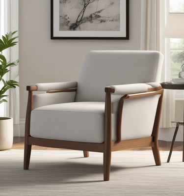 brown wooden framed yellow padded chair