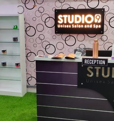 Professional hair styling at Studio 9 unisex salon in Ambattur Chennai