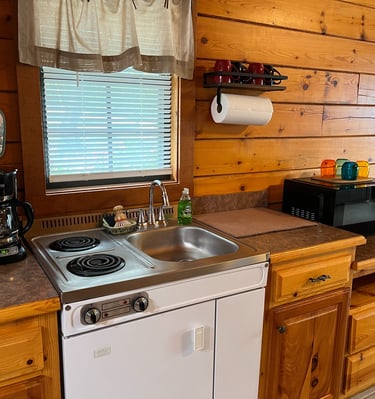 Kitchenette w/microwave/stovetop/mini fridge