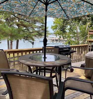 Deck with lake view