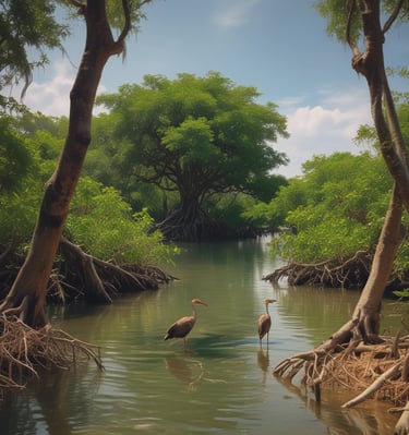 A serene therapy room bathed in warm Caribbean sunlight with tropical plants around