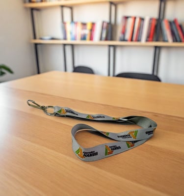 cintas lanyards de un cliente para la exposición anual