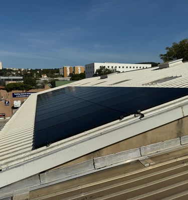 Installation de panneaux photovoltaïques réalisée par la société ALSUN ENERGY