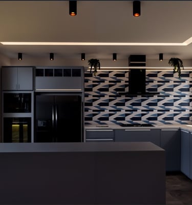 Cozinha Azul Vista 2