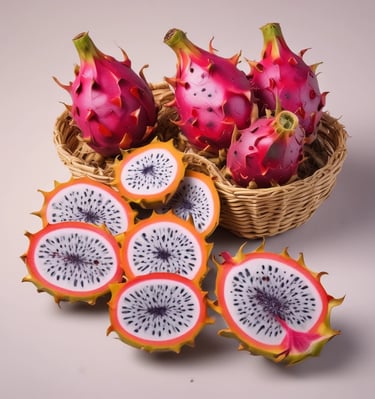 Whole coconut with a cracked shell exposing white coconut meat inside.