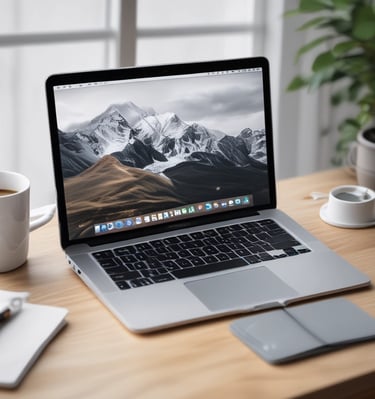 white and black laptop