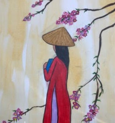 CBM Art Vietnamese Girl in acrylic