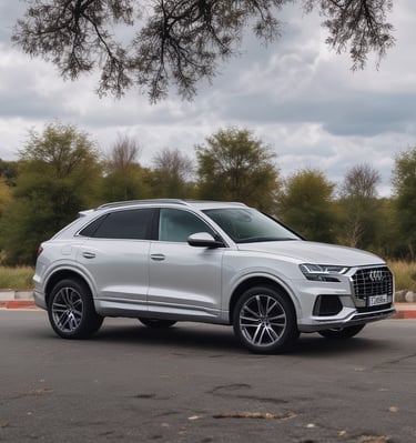 A black car with red detailing is parked at an outdoor car wash facility. The facility has a sign reading 'CAR SPA' and another area advertising a 'DOG WASH'. Palm trees and buildings are visible in the background. The car appears to be an older model sedan, and the setting gives a slightly nostalgic vibe.