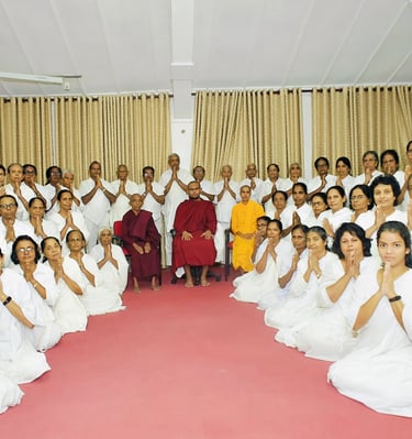 a group of people standing around a group of people