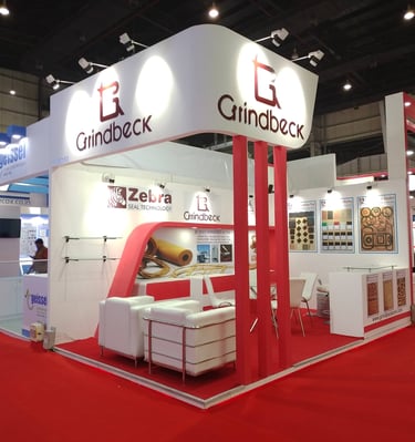repeated client every time in raw material exhibition and we provide well structure booth design 