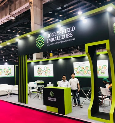 coar India expo, print expo exhibition , provideing wooden made fabricated Exhibition stall .