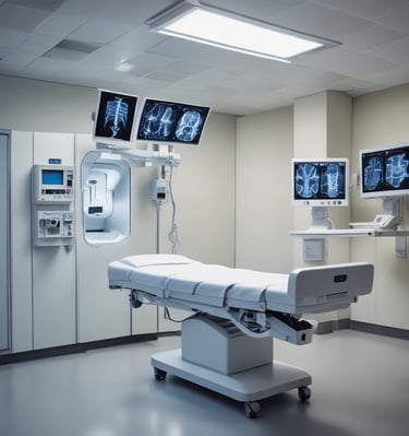 A professional consultation setting with a medical professional sitting at a desk facing a client. The room has a modern aesthetic with white walls decorated with framed certificates. The desk is organized with office supplies, a laptop, and a fruit bowl in the center.