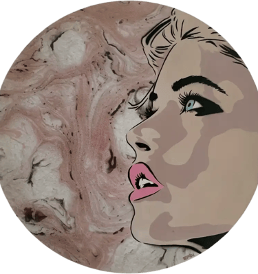 Efin art round womans portrait