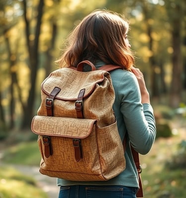 Kork Rucksäcke Damen in der Natur
