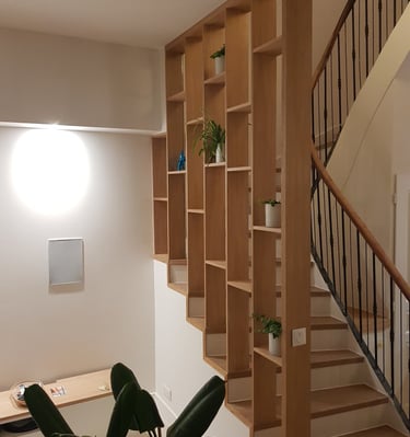 Garde corps bibliothèque sur mesure