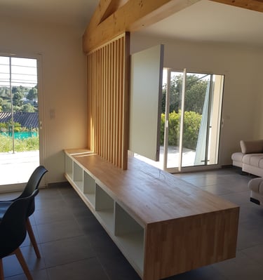 Meuble TV effet suspendu sur mesure