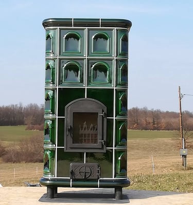 Mobil cserépkályha jurtába