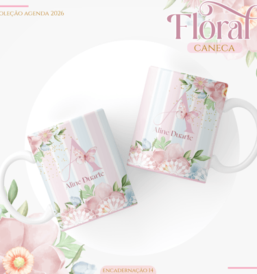 Caneca Personalizada com Inicial do nome combinando com agenda