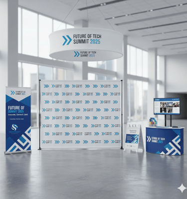 An Event Entrance setup with Event Signages