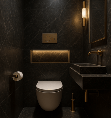 a toilet with a toilet paper roll and a toilet paper roll