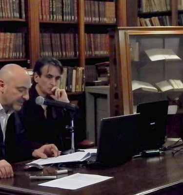Marcelo Castelo y Guillermo Elías en la Sociedad Científica Argentina, CABA.