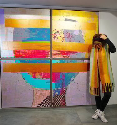 Large acrylic on canvas, abstract painting - Flash for empathy