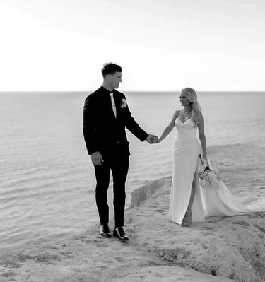 sunset shoot with bride and groom