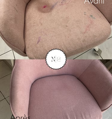 a chair with a chair that has been cleaned and a chair with a chair