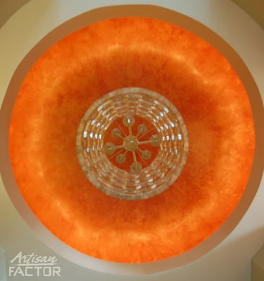 Glowing Amber Orange Venetian Plaster