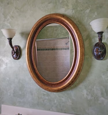 Green and Cream Venetian Plaster on Walls