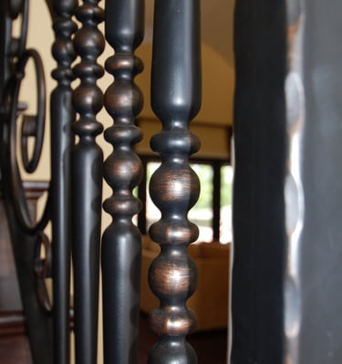 Iron Balusters accented with Gold Metallic Paint