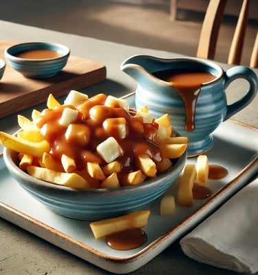  An irresistible combination of golden, crispy fries, velvety rich gravy, and gooey cheese curds.