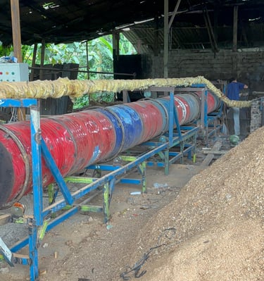 workshop of production for wood pellet