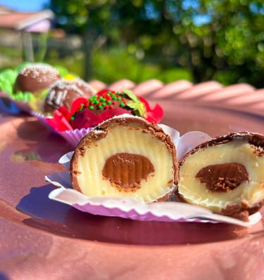 Bombom recheado com ninho e nutella