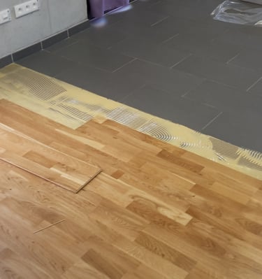 Pose collée parquet