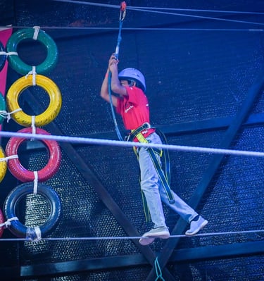 a man on a rope rope rope in a circus