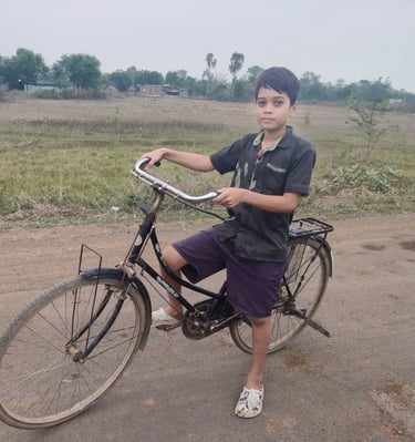 Image of Shivam with cycle