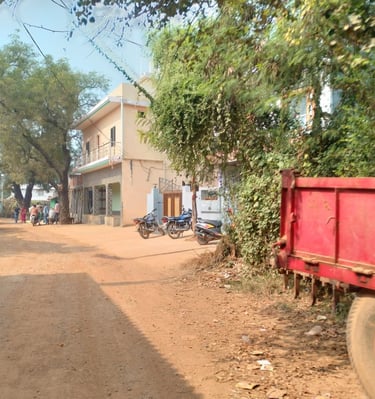 tractor stand on the street